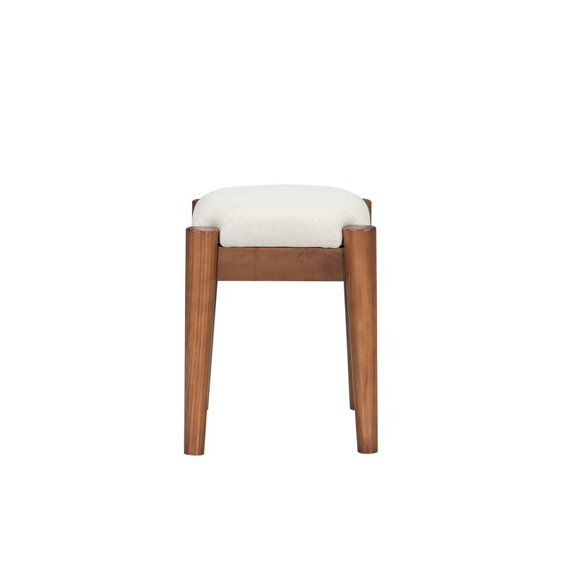 2-Piece Makeup Vanity Set with Upholstered Stool, Makeup Vanity Dressing Table with Power Outlet & USB Port (No Mirrors)