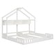 preview thumbnail 6 of 22, Full and Twin Size L-Shaped Metal Bunk Bed with Slide and Short Ladder, White, 4 Beds in 1 for Family or Guests