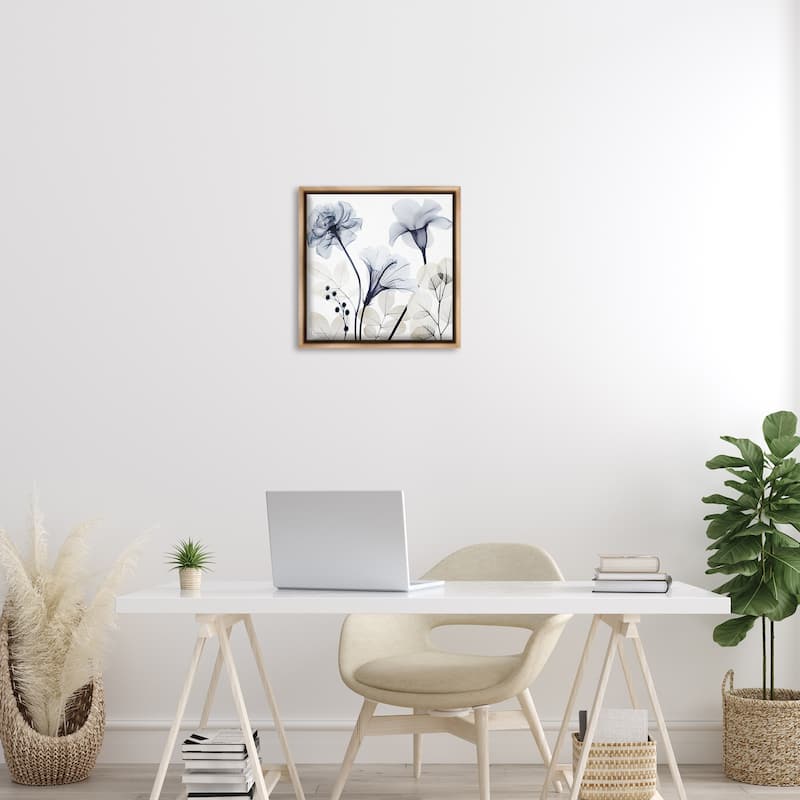 Stupell Sophisticated Minimal Flowers Framed Floater Canvas Wall Art Design By Albert Koetsier