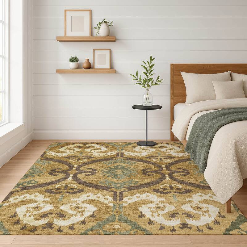 Machine Washable Indoor/ Outdoor Global Empire Chantille Rug