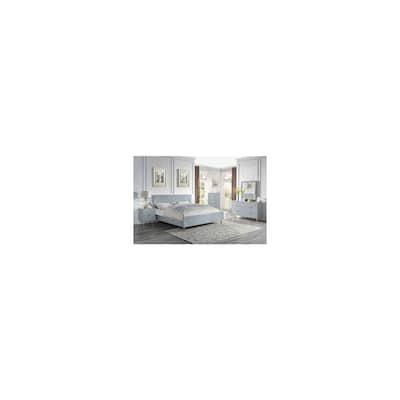 King Size Bed - Modern Gray Gloss Bedroom Furniture - Tuscan Temptations