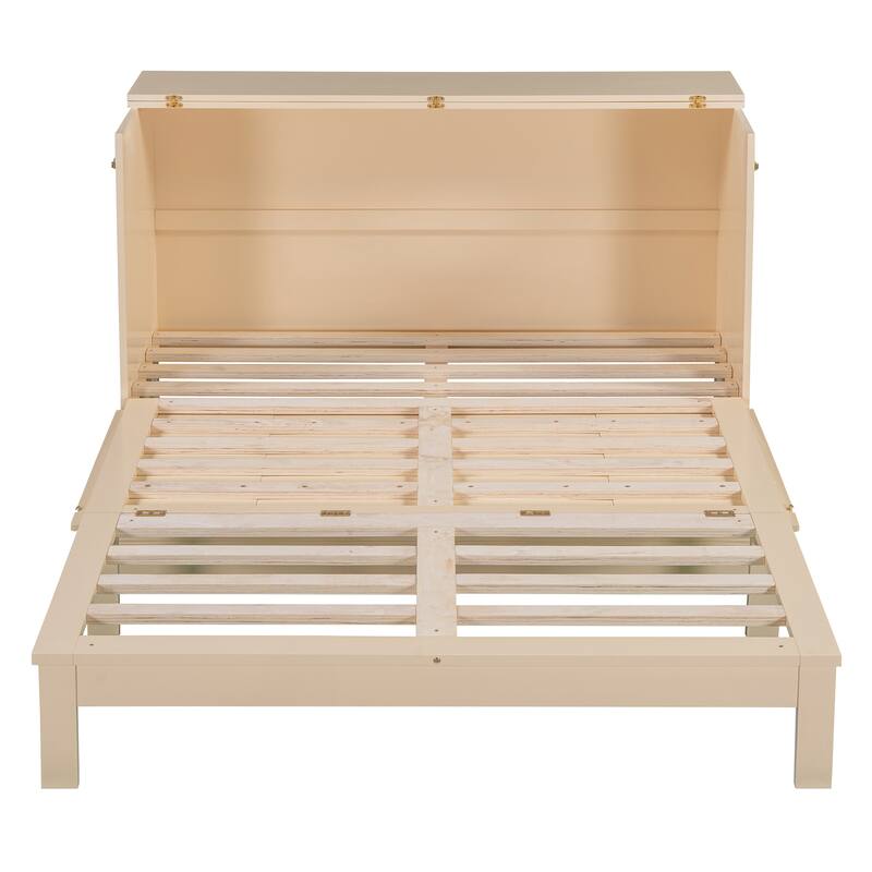 Modern Murphy Bed Wall Bed with Drawer, Sockets and USB Ports