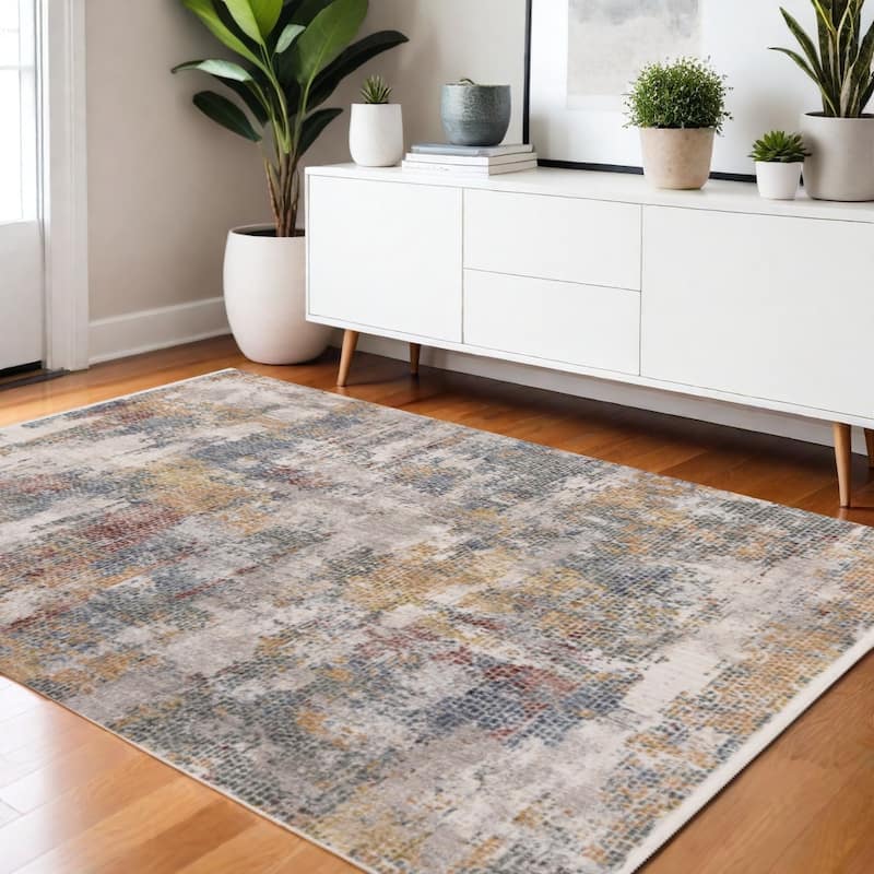 HomeRoots Striped Modern Rectangle Area Rug - 4' X 6' - 4' X 6'