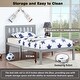 preview thumbnail 12 of 12, Twin Size Bed Frame with Headboard - Solid Pine Wood, Sturdy Slatted Design