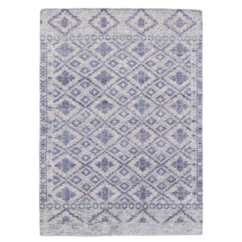 ECARPETGALLERY Hand-knotted Tangier Light Blue Wool Rug - 5'4 x 7'8