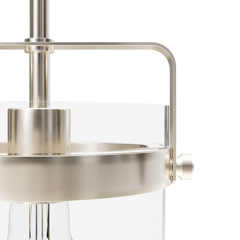 Hunter Karloff Clear Glass Bell-Shaped Pendant - Kitchen Island, Dining Room, Entry - Modern Farmhouse, Rustic, Industrial