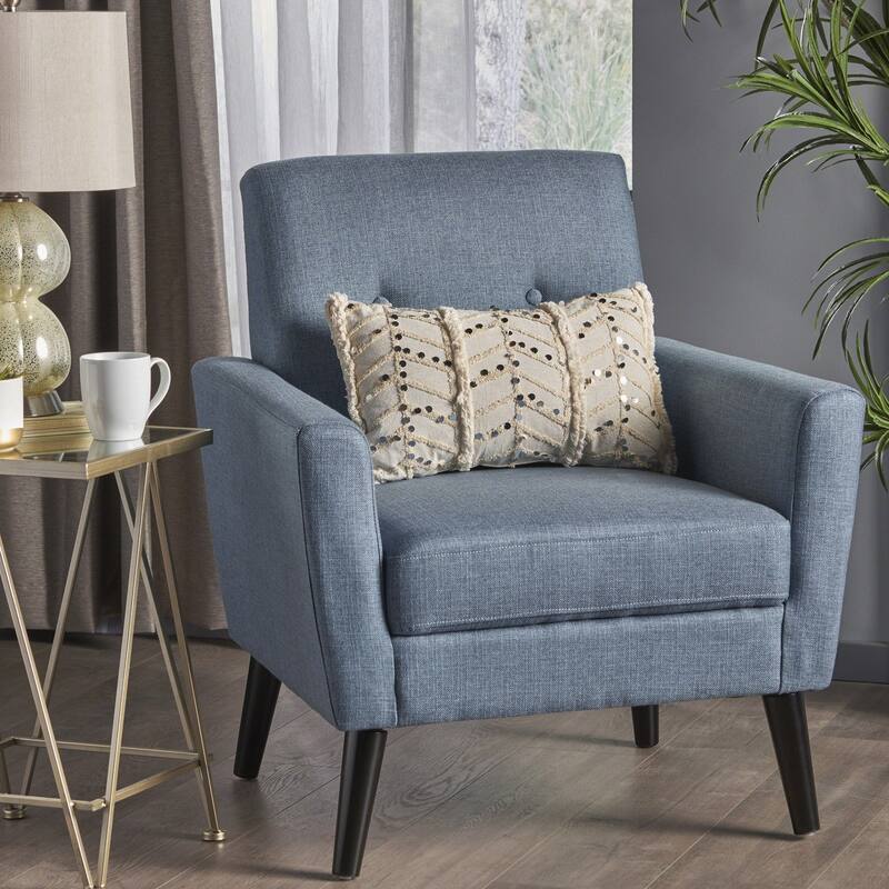Sienna Mid-century Fabric Club Chair by Christopher Knight Home - Blue