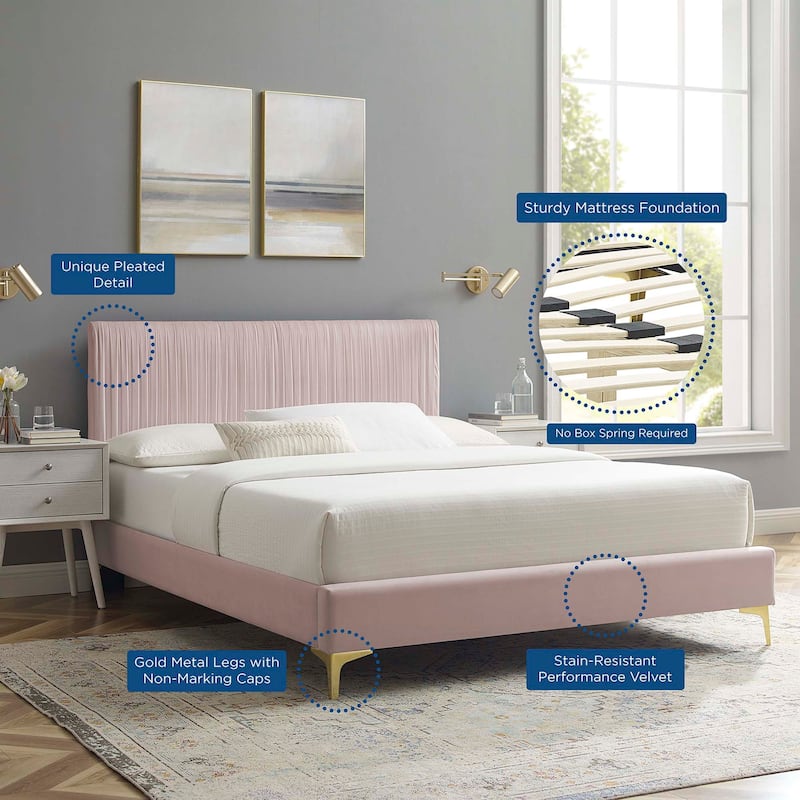 Peyton Performance Velvet Full Platform Bed