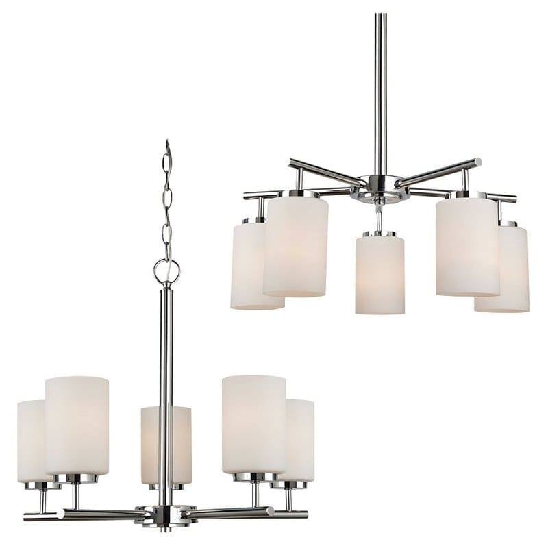 Bellevue Pope 5 Light 24" Wide Pillar Candle Shaded Chandelier with - Chrome
