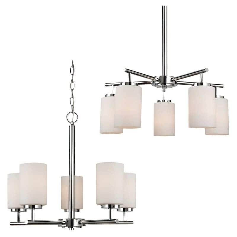 Bellevue Pope 5 Light 24" Wide Pillar Candle Shaded Chandelier with
