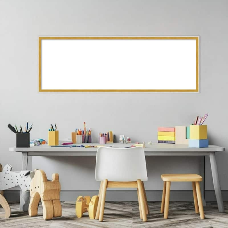 Amanti Art Paige White Gold Framed Dry Erase Magnetic Board