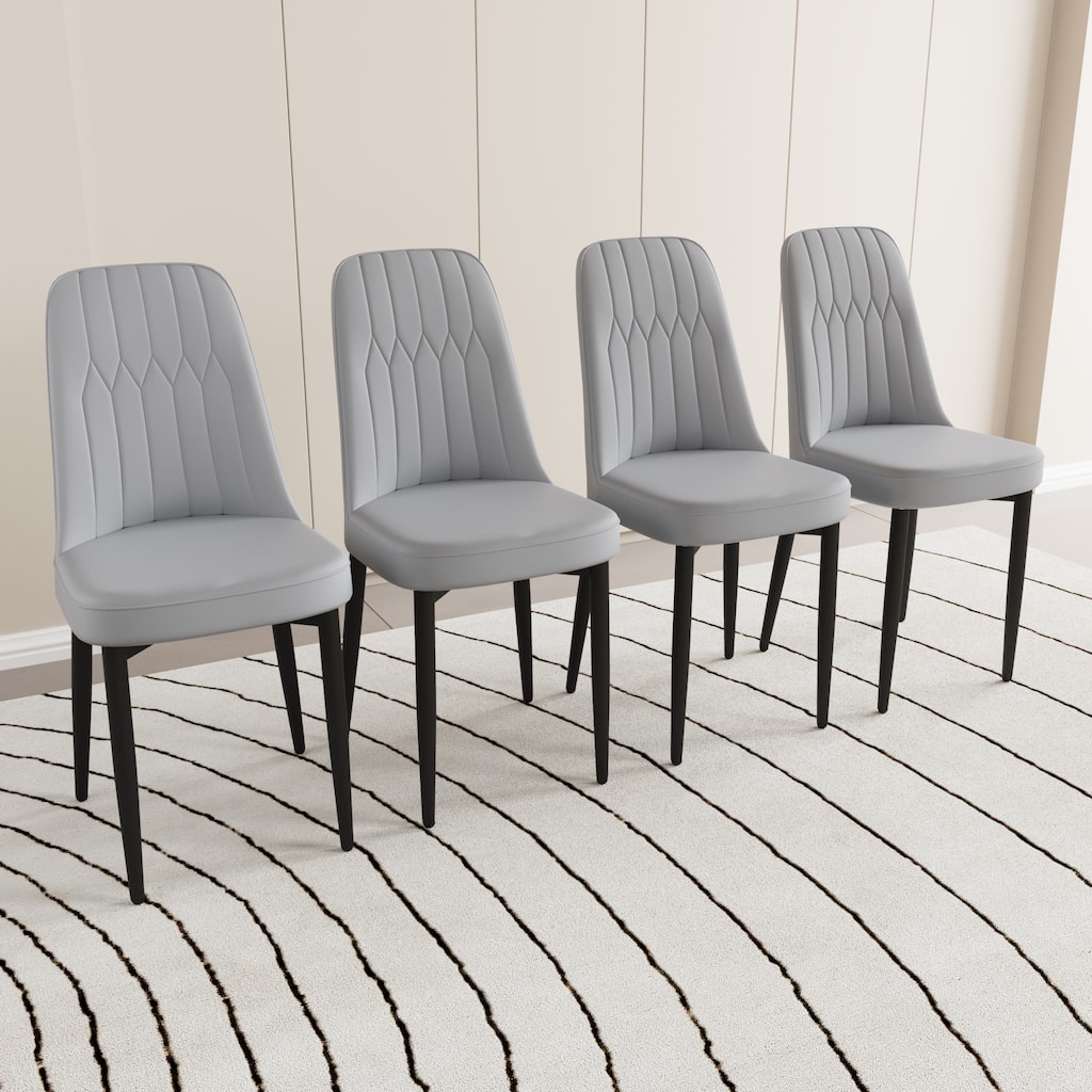 Set Of 4 Dining Chair with Metal Leg