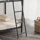 preview thumbnail 14 of 32, Twin Round Pipe Bunk Low Bed Guardrail Angled Ladder Iron Bed USA