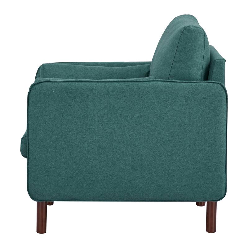 Yucca Modern Accent Chair, Polyester / Vegan Leather Armchair - Includes 2 throw pillows