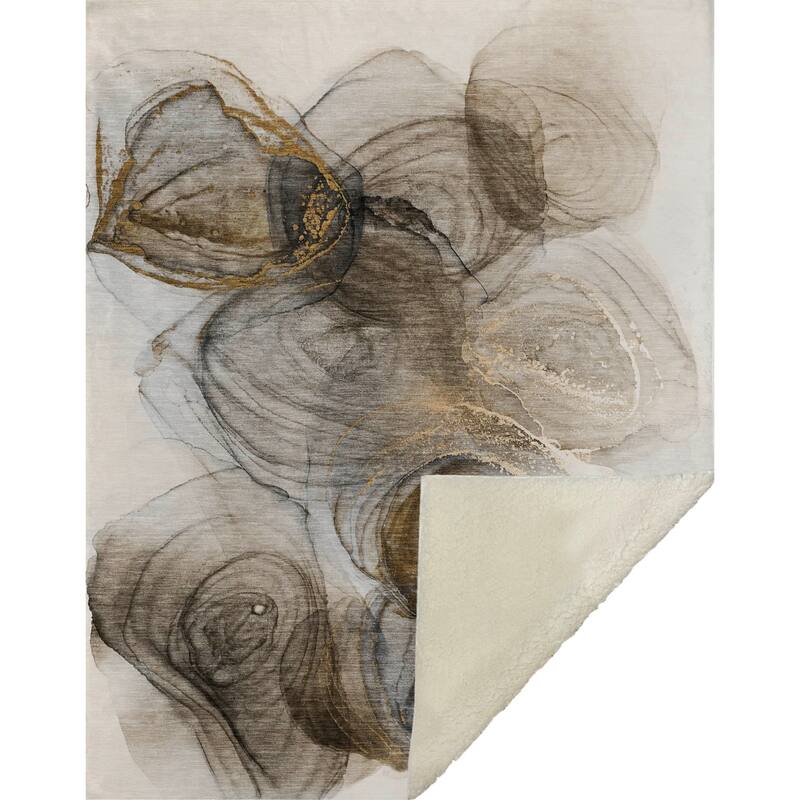 Premium Machine Washable Abstract Contemporary Sherpa Throw Blanket