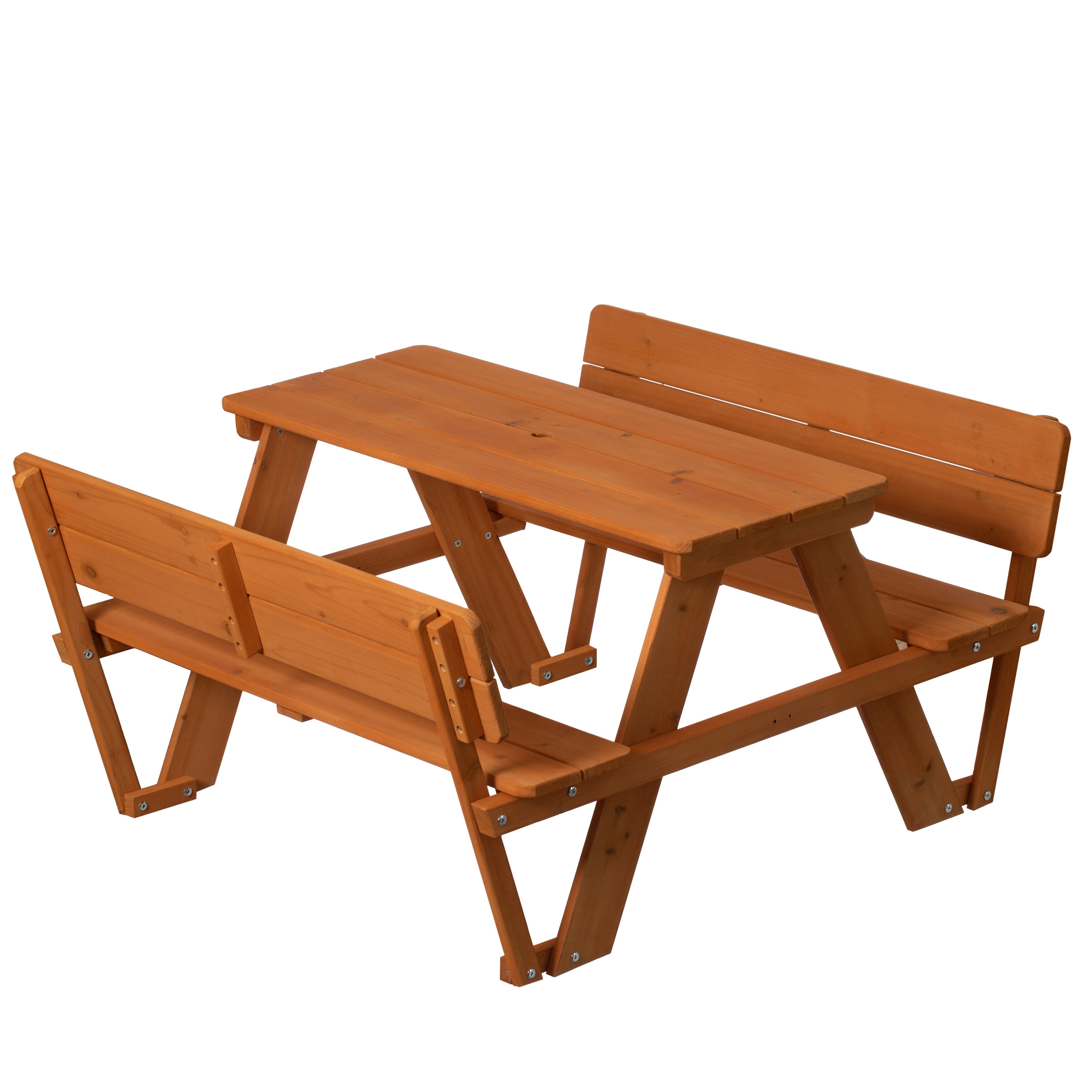 Wooden Kids Picnic Table Bench with Backrest Outdoor Children s Backyard Table Crafting Dining and Playtime Patio Table