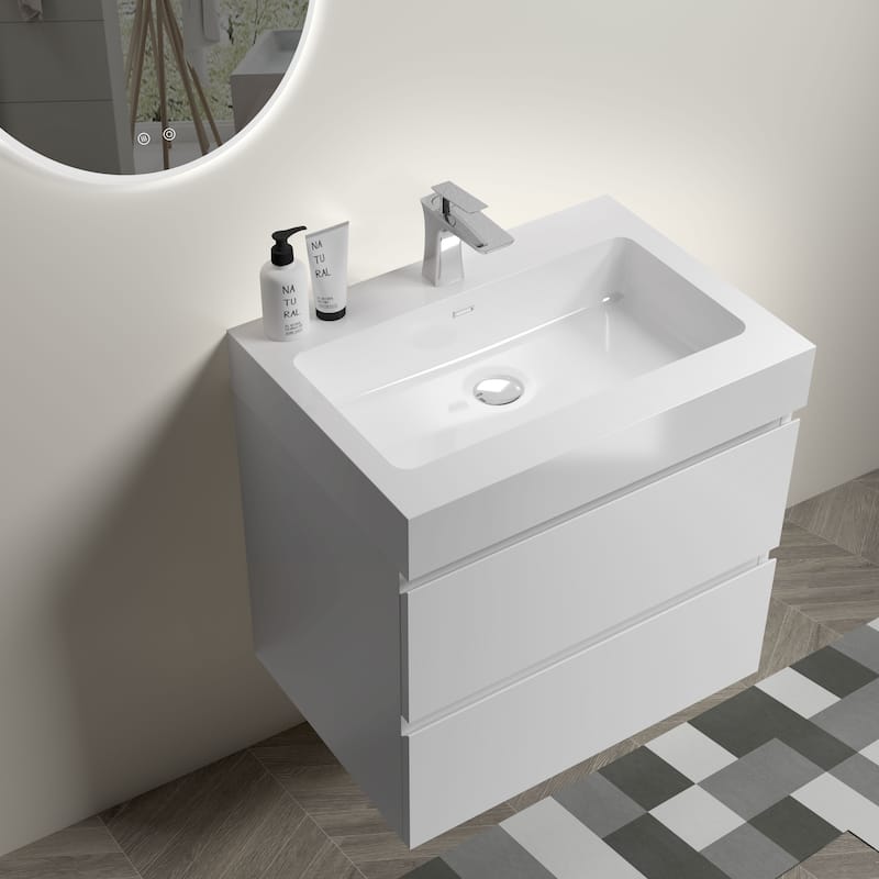 Integrated Solid Surface Basin WITHOUT Drain & Faucet