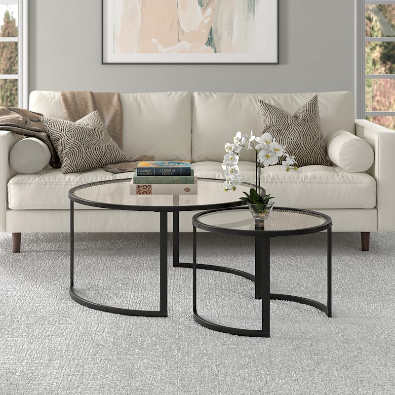 Mitera Round Nested Coffee Table - Blackened Bronze