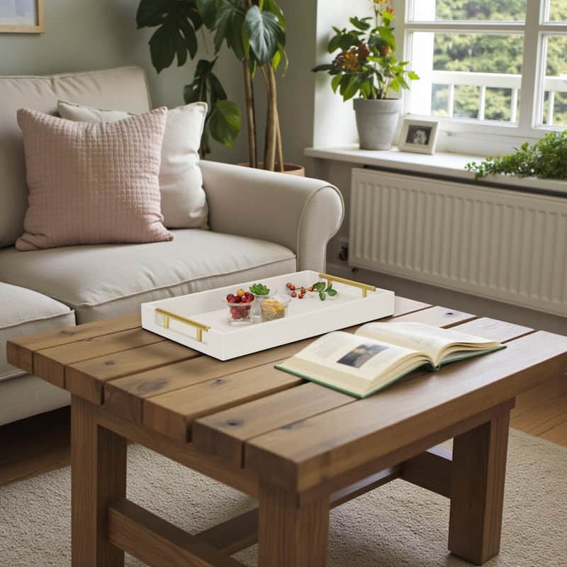 Lusan Faux Shagreen Tray with Handles