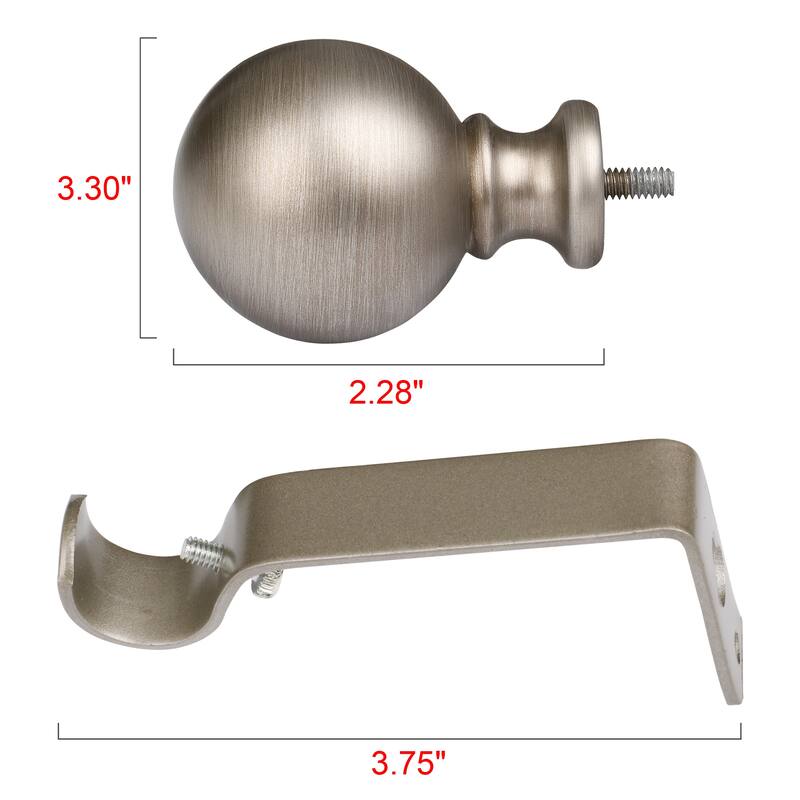 UTOPIA ALLEY 3/4 Inch Curtain Rod - Curtain Rods For Windows 48 to 86 Inch, Adjustable Drapery Rods, Satin Nickel Curtain Rods