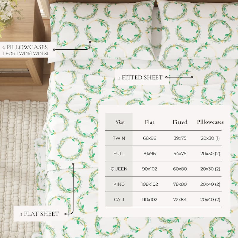 Linery & Co. Winter Turkish Cotton Double-Brushed Flannel Bed Sheet Set