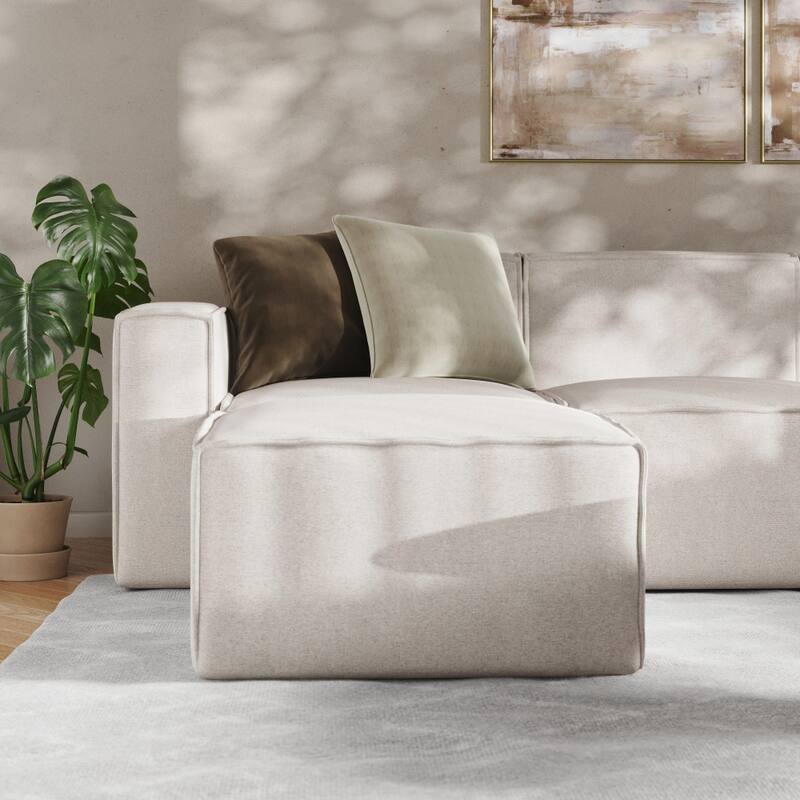 Contemporary 6 Piece Modular Sectional Sofa with 2 Ottomans