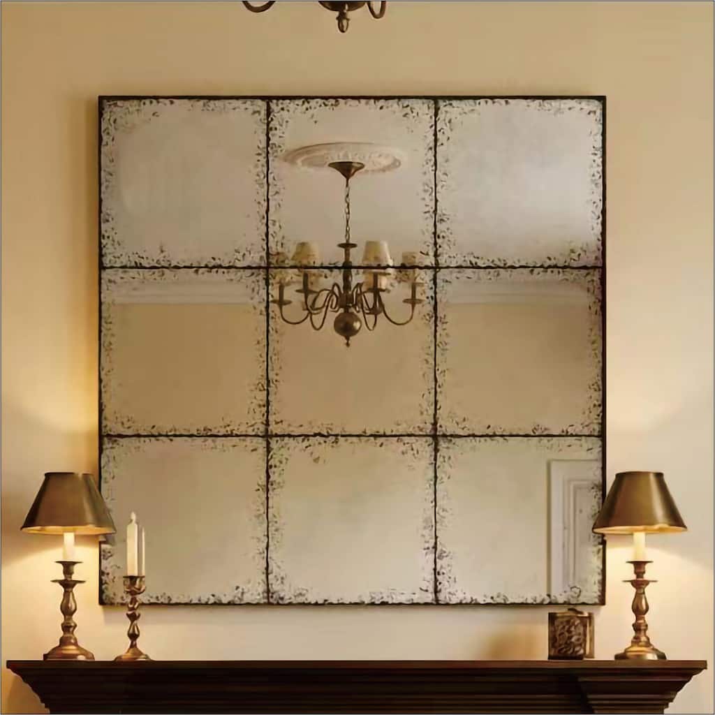 Square Wall-Mounted Mirror Versatile Home Decor Ideal For Bedrooms, Living Rooms, Dining Rooms, Fireplaces, Foyers, And More
