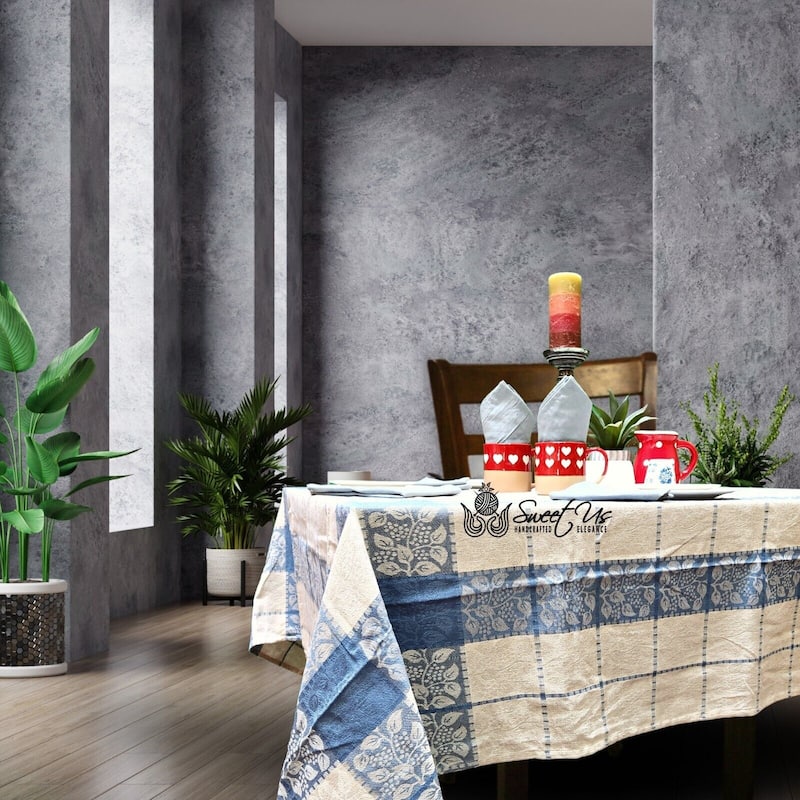 Luxurious Floral Jacquard Cotton Tablecloth Collection