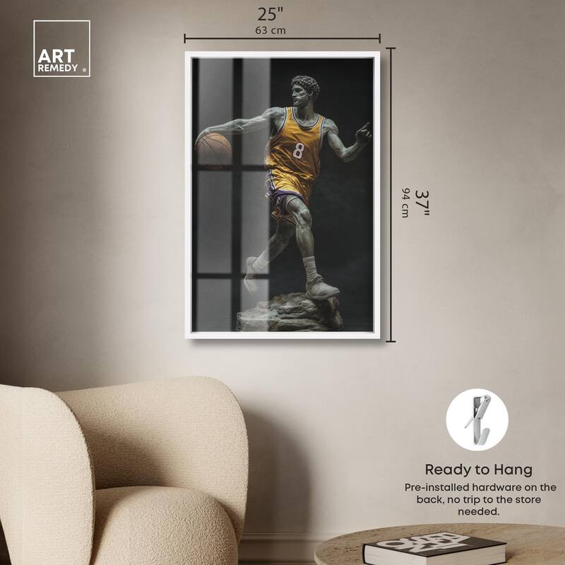 Basketball Yellow Uniform Shadowbox by Art Remedy