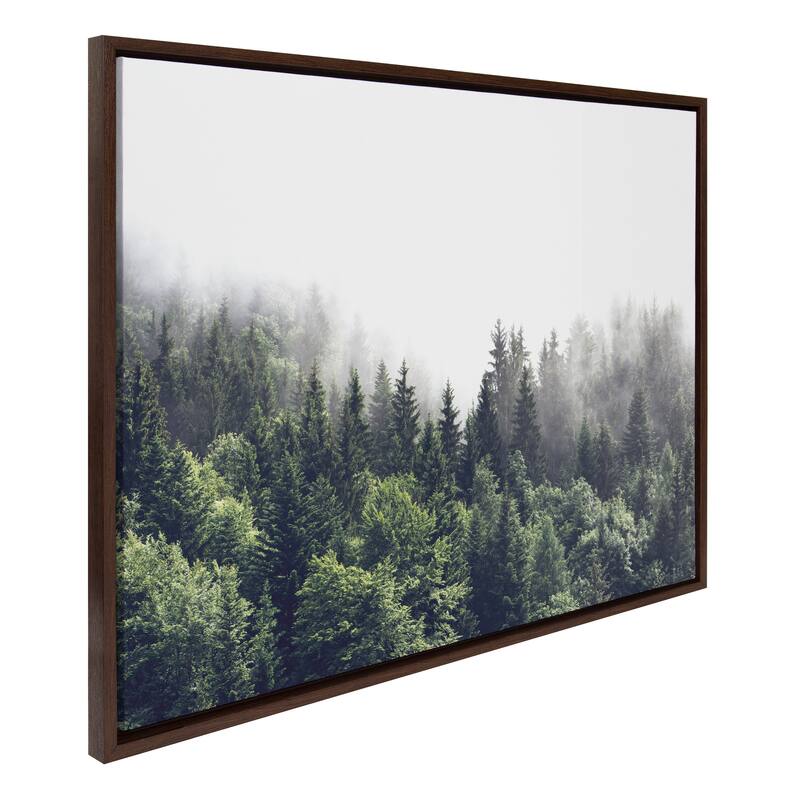 Kate and Laurel Sylvie Fog Framed Canvas by The Creative Bunch Studio