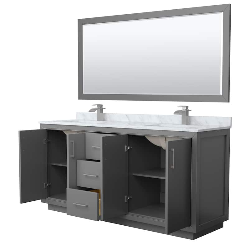 Wyndham Collection WCF1111-72D-NAT-M70 Icon 72" Free Standing Double