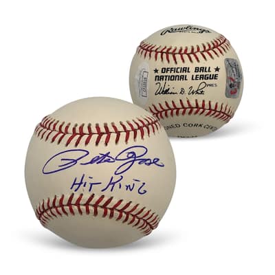 Pete Rose Autographed MLB National League Signed Baseball Hit King JSA COA With UV Display Case - 8' x 11'