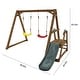 preview thumbnail 7 of 5, Wood Swing Set for Backyard, 2 in 1 Outdoor Swing Set with Slide, Climbing Rope Ladder Kids Backyard Playset