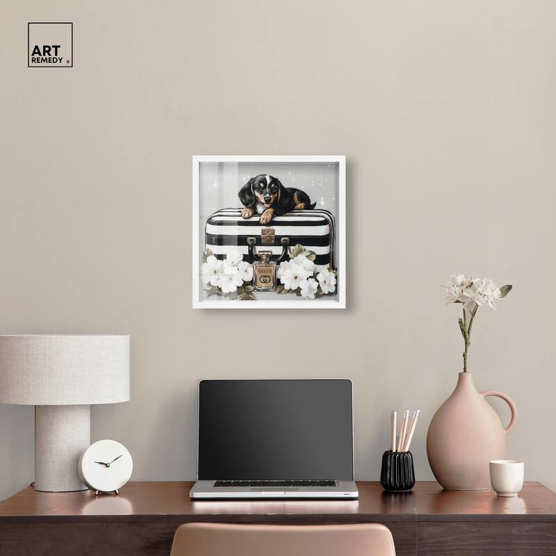 Doxxie Luggage Flowers Shadowbox by Art Remedy