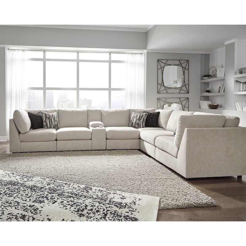 Signature Design by Ashley Kellway Bisque 7-Piece Sectional - 109''W x153 D x 39'' H - Bisque - Right Facing