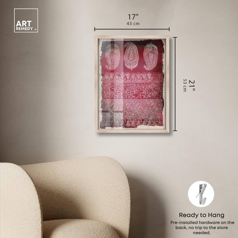 Burgundy Stamps Shadowbox by Art Remedy