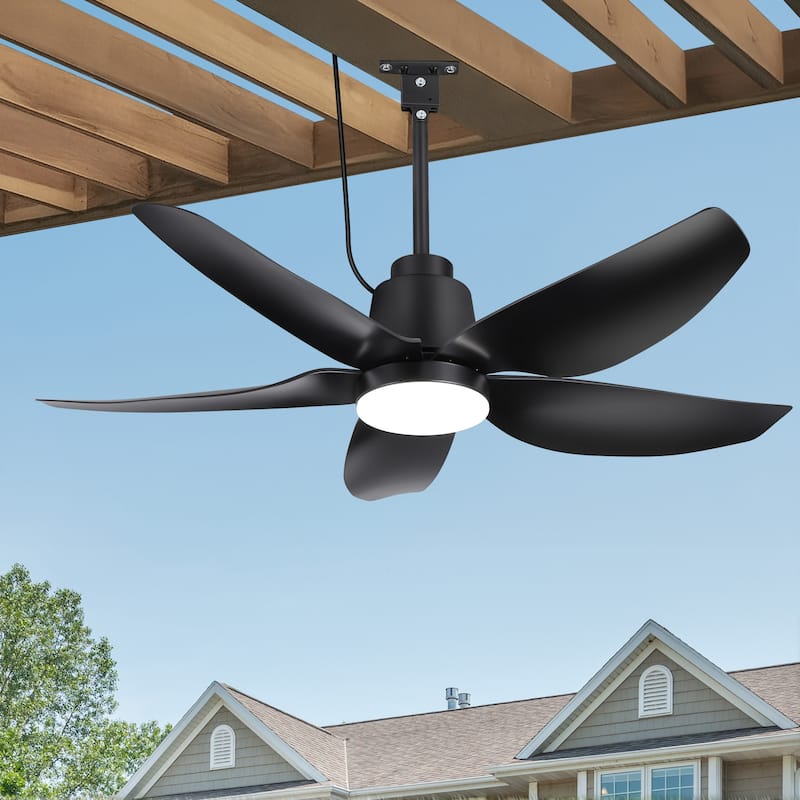 42"/52" Waterproof 5-Blade Outdoor Ceiling Fan with LED Light and Remote