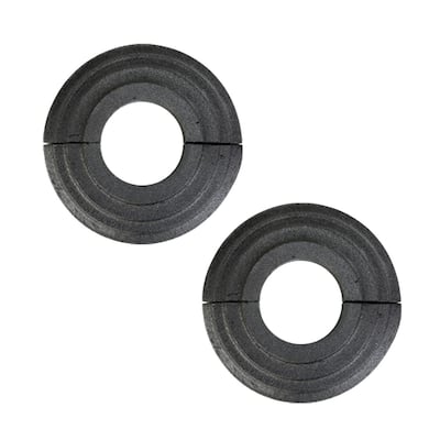 Black Radiator Flanges Aluminum Ring Plate Easy Snap On Decorative Plate 1.25" ID 3" OD IPS (Set of 2) Renovators Supply