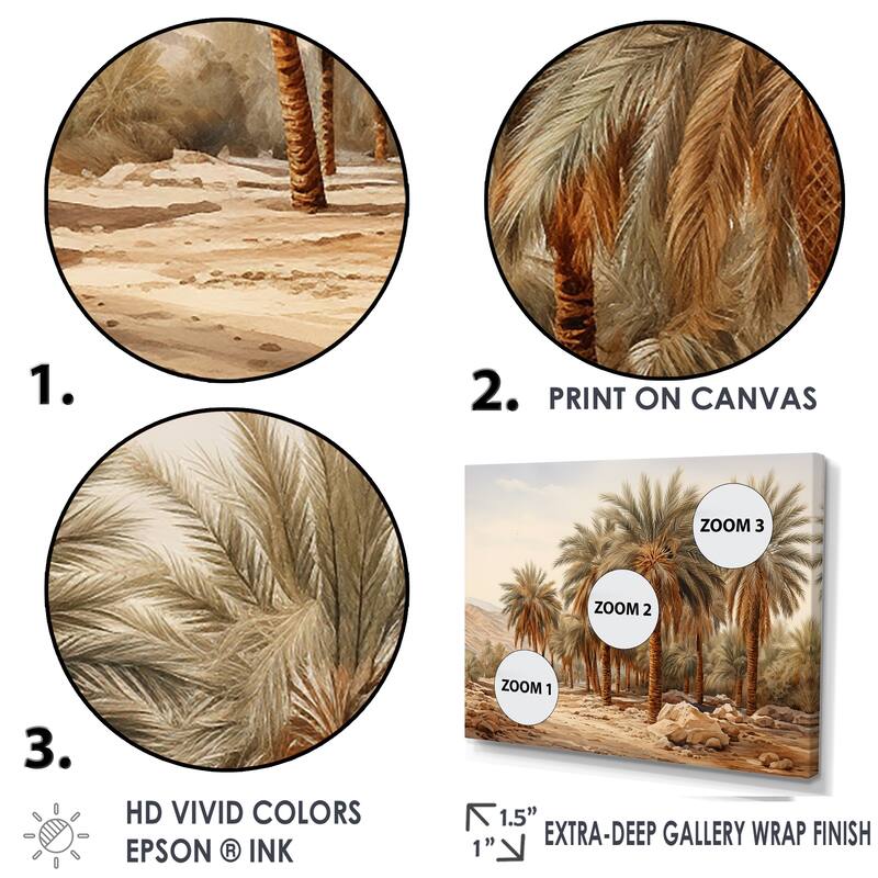 Designart "Palm Tree Desert Oasis " Palms & Palm Trees Wall Art