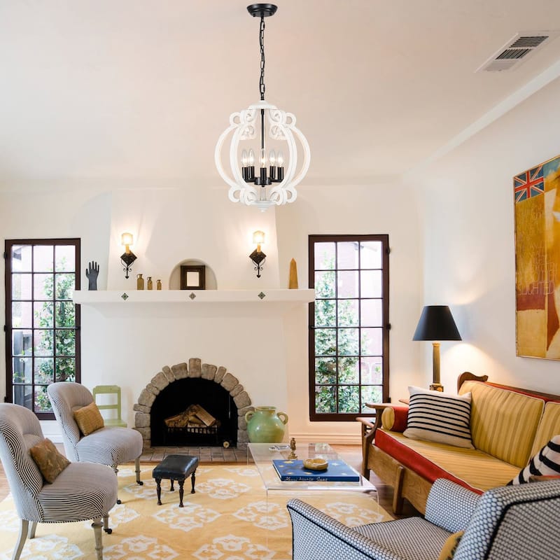 5-Light Candlestick Vintage Hanging Linear Chandelier Lighting Island Chandelier for Kitchen Island