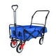 preview thumbnail 4 of 7, Folding Wagon with Adjustable Handles and Drink Holder, Heavy-Duty Hand Cart for the Outdoors