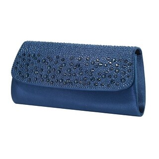 navy embellished clutch bag