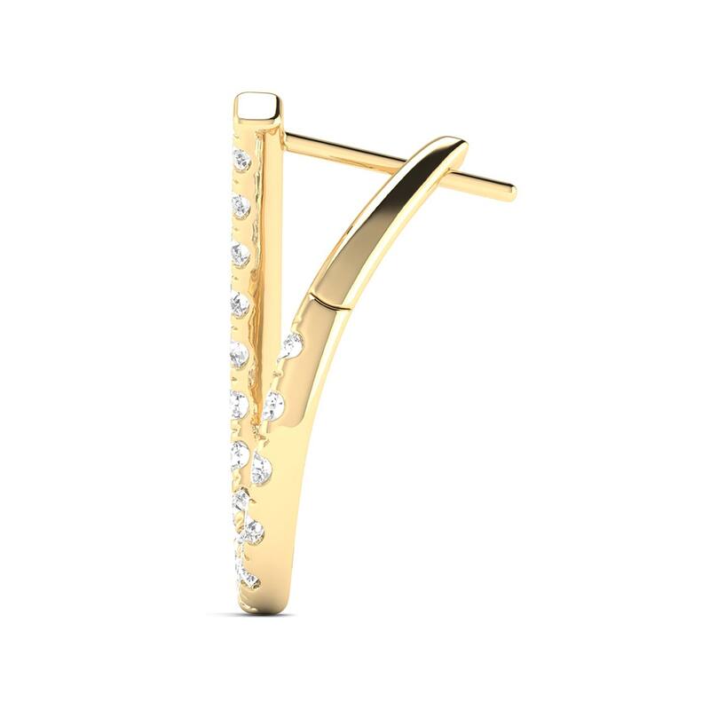 Marquee 1 1/4 Carat TW Fancy Natural Diamond Hoop Earrings in 14K Yellow Gold