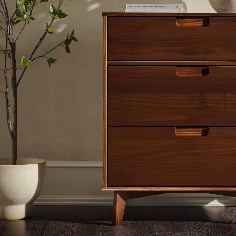 Middlebrook Mid-Century Solid Pine 3-Drawer Storage Chest
