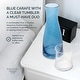 preview thumbnail 2 of 12, American Atelier Bedside Blue Water Carafe with Clear Tumbler - 33-Ounce Pitcher
