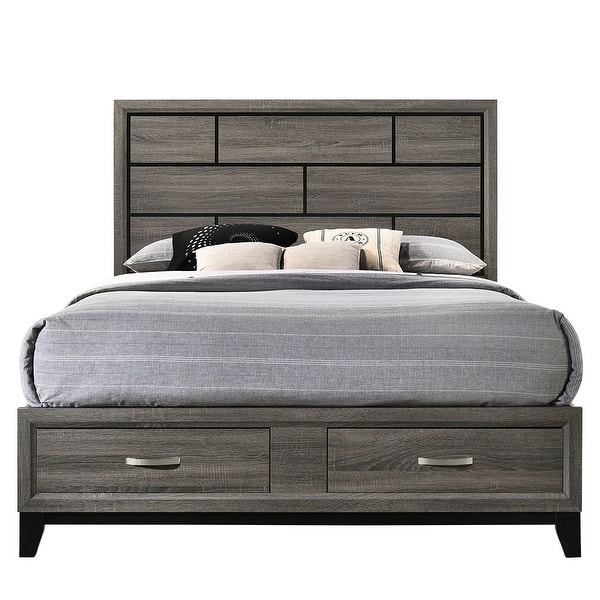 King Bed with Storage Weathered Gray On Sale Bed Bath & Beyond