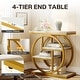 preview thumbnail 13 of 46, Industrial 4-tier Wood Narrow Side End Table with Storage Shelves
