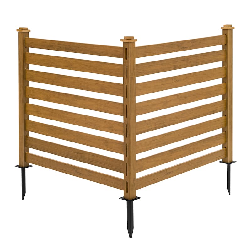 Courtyard Privacy Fence No Pit Digging Type, More Convenient For Outdoor Installation,2,4-Panel - 39.3 in. W x 35.6 in. H
