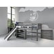 preview thumbnail 8 of 15, Twin-size Antique Grey Louver Storage Bookcase Loft Bed with Slide