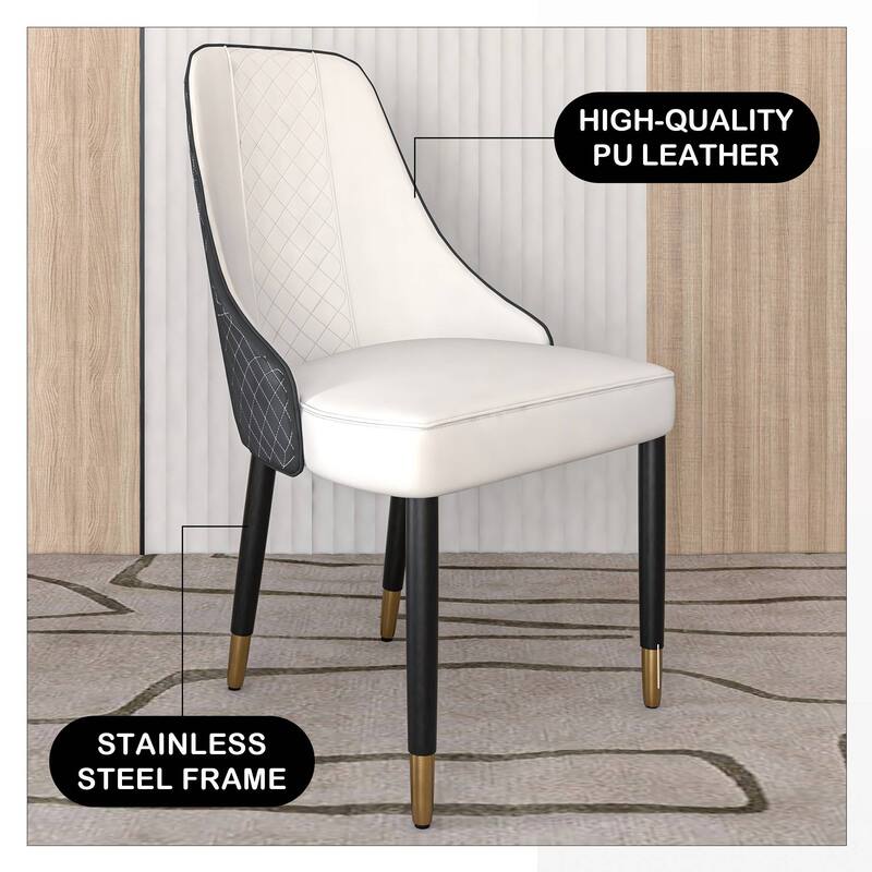 Allure Modern High-back Fabric or Leather Upholstered Accent Dining Chair with Solid Oak Wood Legs (Set of 4)